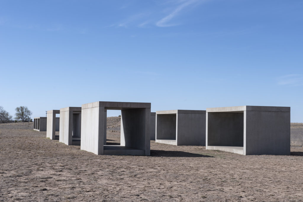 Untitled box-like art, sometimes called Judd cubes, by Minimalist artist Donald Judd, though he dete